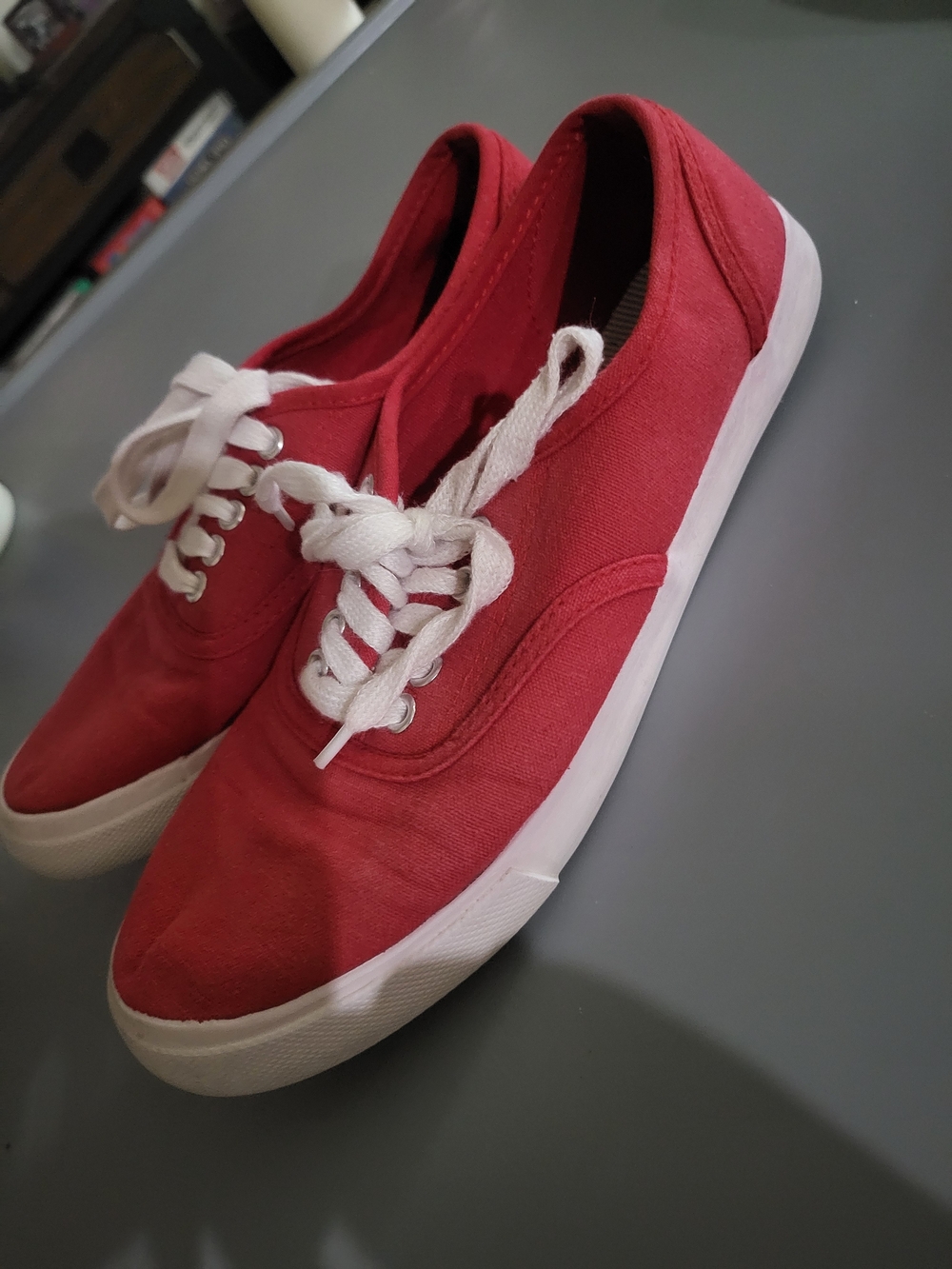 Mossimo Supply Co. Red Canvas Low-Top Sneakers with White Soles